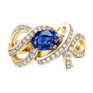 Thumbnail: Ring Yellow gold Sapphire and diamonds Olympia 1