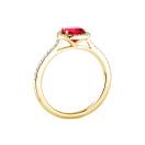 Thumbnail: Ring Yellow gold Ruby and diamonds Rétromantique Coussin Pavée 3