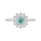 Thumbnail: Ring White gold Mint tourmaline and diamonds Lefkos 4 mm Pavée 1