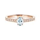 Thumbnail: Ring Rose gold Aquamarine and diamonds Lady Ovale Pavée 1