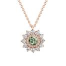 Thumbnail: Pendant Rose gold Green Sapphire and diamonds Lefkos 1