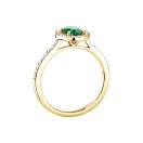 Thumbnail: Ring Yellow gold Emerald and diamonds Rétromantique Ovale Pavée 3