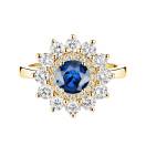 Thumbnail: Ring Yellow gold Sapphire and diamonds Lefkos 6 mm 1