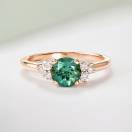 Thumbnail: Ring Rose gold Green Tourmaline and diamonds Baby EverBloom 6 mm 1
