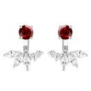 Vignette : Boucles d'oreilles Or blanc Grenat et diamants EverBloom Symétriques 1