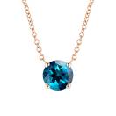 Vignette : Pendentif Or rose Topaze Blue London Lady XXL 1