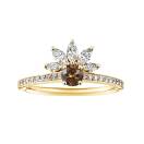 Vignette:Ring Gelbgold Diamant-Schokolade und diamanten EverBloom Pavée 4 mm 1