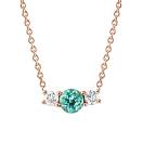 Vignette : Pendentif Or rose Tourmaline Mint et diamants Lady Duo 1