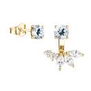 Vignette : Boucles d'oreilles Or jaune Aigue-marine et diamants EverBloom Asymétriques 1