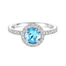 Vignette : Bague Platine Topaze et diamants Rétromantique L Pavée 2