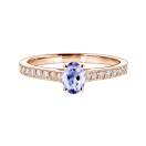 Thumbnail: Ring Rose gold Tanzanite and diamonds Lady Ovale Pavée 1