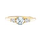 Thumbnail: Ring Yellow gold Aquamarine and diamonds Little Lady Duo de Poires 1