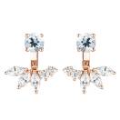 Vignette : Boucles d'oreilles Or rose Aigue-marine et diamants EverBloom Symétriques 1