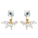 Vignette : Boucles d'oreilles Or jaune Aigue-marine et diamants EverBloom Symétriques 1