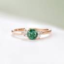 Vignette : Bague Platine Tourmaline Verte et diamants Baby EverBloom 5 mm 1