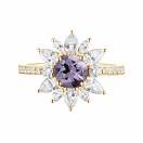 Vignette:Ring Gelbgold Spinell Lavendel und diamanten EverBloom Prima 1