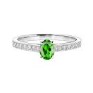 Thumbnail: Ring White gold Tsavorite and diamonds Lady Ovale Pavée 1