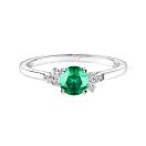 Thumbnail: Ring Platinum Emerald and diamonds Baby EverBloom 5 mm 1