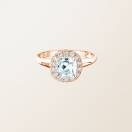 Ring Rose gold Aquamarine and diamonds Mada 1