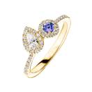 Thumbnail: Ring Yellow gold Tanzanite and diamonds AlterEgo Poire 2