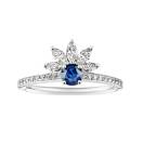 Thumbnail: Ring Platinum Sapphire and diamonds EverBloom Pavée 4 mm 1