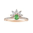 Thumbnail: Ring Rose gold Tsavorite and diamonds EverBloom Pavée 4 mm 1