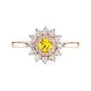 Vignette : Bague Or rose Saphir Jaune Lefkos 4 mm 1