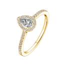 Thumbnail: Ring Yellow gold Diamond Baby Rétromantique Poire Pavée 2