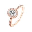 Thumbnail: Ring Rose gold Diamond Rétromantique Ovale Pavée 2