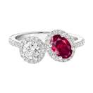 Vignette : Bague Platine Rubis et diamants AlterEgo Ovale L 1