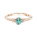 Thumbnail: Ring Rose gold Mint tourmaline and diamonds Baby Lady Duo Ovale 1