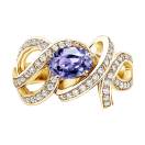 Thumbnail: Ring Yellow gold Tanzanite and diamonds Olympia 1