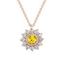 Vignette : Pendentif Or rose Saphir Jaune et diamants Lefkos 1