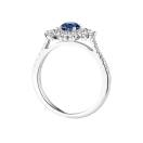 Thumbnail: Ring White gold Sapphire and diamonds Lefkos 5 mm Pavée 2
