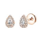 Thumbnail: Earrings Rose gold Diamond Baby Rétromantique Poires Pavées 1