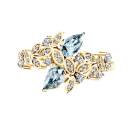 Thumbnail: Ring Yellow gold Aquamarine and diamonds EverBloom Toi & Moi 1