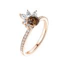 Thumbnail: Ring Rose gold Chocolate Diamond and diamonds Little EverBloom Pavée 2