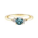 Thumbnail: Ring Yellow gold Blue Grey Sapphire and diamonds Baby EverBloom 5 mm 1