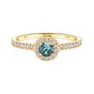 Thumbnail: Ring Yellow gold Blue Grey Sapphire and diamonds Rétromantique S Pavée 1