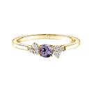 Thumbnail: Ring Yellow gold Lavender Spinel and diamonds Baby EverBloom Spinelle Lavande 1