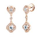 Thumbnail: Earrings Rose gold Aquamarine and diamonds Plissage 1