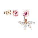 Thumbnail: Earrings Rose gold Tourmaline and diamonds EverBloom Asymétriques 1