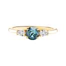 Thumbnail: Ring Yellow gold Blue Grey Sapphire and diamonds Little Lady Duo de Poires 1