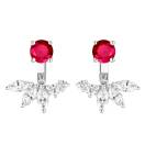 Vignette : Boucles d'oreilles Or blanc Rubis et diamants EverBloom Symétriques 1