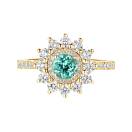 Thumbnail: Ring Yellow gold Mint tourmaline and diamonds Lefkos 5 mm Pavée 1