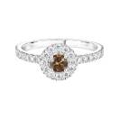 Thumbnail: Ring Platinum Chocolate Diamond and diamonds Rétromantique Solo Pavée 2