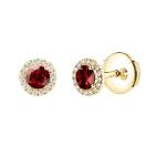 Thumbnail: Earrings Yellow gold Garnet and diamonds Rétromantique S 1