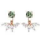 Vignette : Boucles d'oreilles Or rose Saphir Vert et diamants EverBloom Symétriques 1