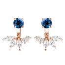 Thumbnail: Earrings Rose gold Sapphire and diamonds EverBloom Symétriques 1