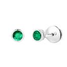 Thumbnail: Earrings White gold Emerald Gemmyorama Solo 1